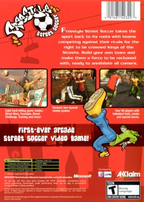 Freestyle Street Soccer (USA) box cover back